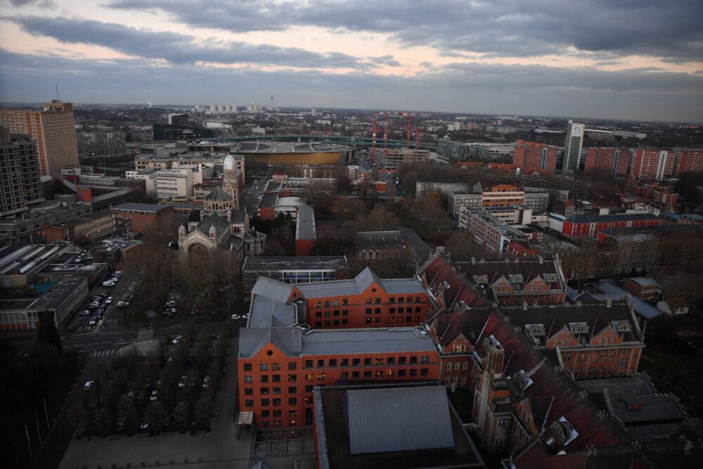 Vue panoramique depuis le Beffroi de l’hôtel de ville de Lille