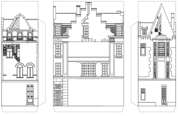 Façades à colorier et à réaliser en pop-up